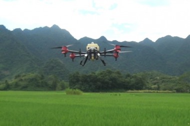 Hà Giang thực nghiệm phun thuốc bảo vệ thực vật bằng vật thể bay