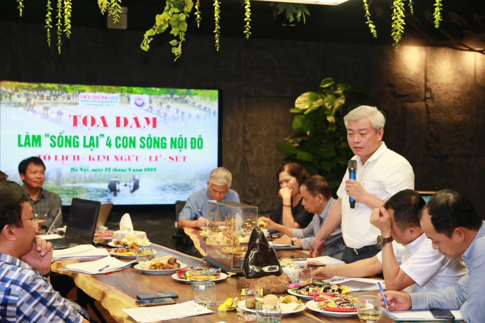 Ông Mai Trọng Thái, Phó Giám đốc Sở Tài nguyên và Môi trường Hà Nội phát biểu về tầm quan trọng và mục tiêu của việc lập đề án.